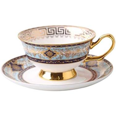 Imagem de Caneca High-end Europeia Xícara De Café Luxo Osso China Inglês Tarde Chá Conjunto 210ml Requintado Casa Xícara De Chá Vermelho Xícara De Café Canecas,Bonny369