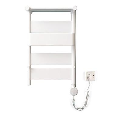 Imagem de Toalheiro aquecido montado na parede banheiro controle de temperatura temporização toalha elétrica radiador termostato inteligente toalhas à prova d'água aquecedor, branco, 61 * 42 cm