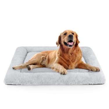 Imagem de Tapete de cama para cães da SIWA MARY acolchoado macio lavável antiderrapante para cães grandes e pequenos e gatos canil acolchoadoSIWA MARY 40'' x 27'' cinza