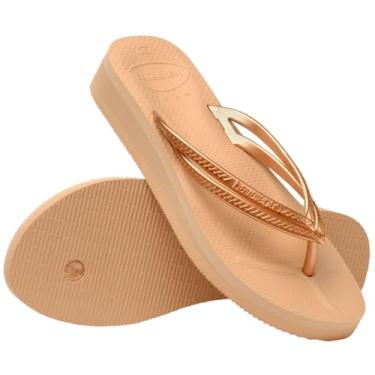 Imagem de Chinelo Wedges, Havaianas, Feminino, Dourado, 34