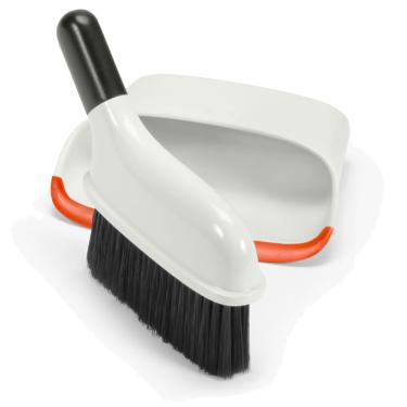 Imagem de Vassoura e Pá Compacta OXO Branco e Laranja