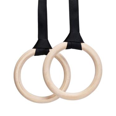 Imagem de Anéis olímpicos BANDDS24 Calistenia Ginástica Crossfit Wood