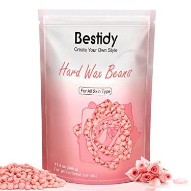 Imagem de Bestidy Miçangas de cera dura para remoção de cabelo para rosto, biquíni, pernas, axila, costas, peito (todo corpo), mulheres, homens, 500g/1,1 lb Saco de refil para cera Kit de aquecedor de cera para cera (rosa)