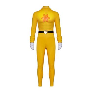 Imagem de Goofy Movie Powerline Cosplay Men's Yellow Jumpsuit Bodysuit Halloween Costume(XXL, Yellow)