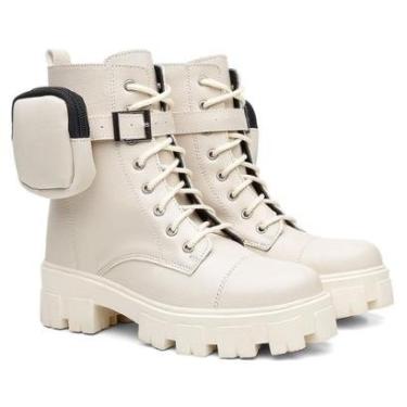 Imagem de Botinha Coturno Feminino Com Bolsinha Bag Tendência-Feminino