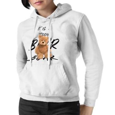 Imagem de Moletom Feminino Urso Ted Blusa De Frio Canguru Estampado-Feminino