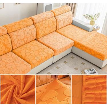 Imagem de Sofá De Estiramento Slipcover Sofá Capa Protetor De Móveis Sofá Macio Com Fundo Elástico Para Crianças, Poliéster Spandex Jacquard Tecido (A,Laranja05)