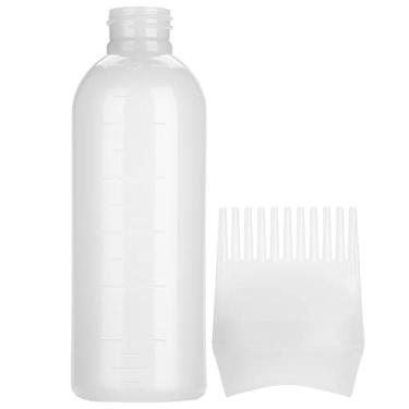 Imagem de Garrafa aplicadora de pente de raiz Sunicon, 160ml 3 cores garrafa de tingimento de cabelo escova shampoo cor de cabelo óleo pente aplicador ferramenta (White)