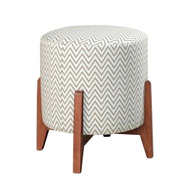 Imagem de Puff Banqueta Madeira Maciça Thor Luxo Chevron