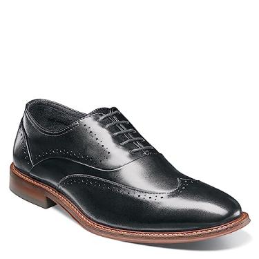 Imagem de Stacy Adams Oxford masculino MacArthur Wing Tip, Sapato Masculino, Preto Polido, Tamanho 41
