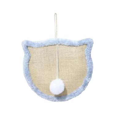 Imagem de Generic Porta gato arranhando esteira gatinho jogar brinquedo de interação para gatos internos protege a parede sisal corda bonito pendurado esteira, Cabeça de gato