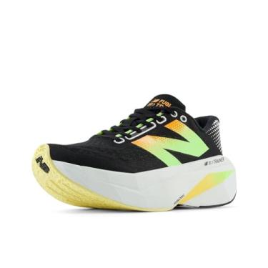 Imagem de New Balance Tênis de corrida feminino FuelCell Supercomp Trainer V3, Preto/fantasma/lima branqueada, 9