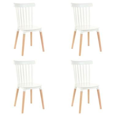 Imagem de  Kit 4 Cadeiras de Jantar Windsor Design - Pés de Madeira
