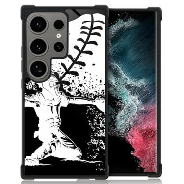 Imagem de CARLOCA Capa compatível com Samsung Galaxy S24 Ultra, padrão de apanhador de beisebol em casa, ultra proteção, à prova de choque, silicone macio, TPU, parte traseira antiderrapante para Samsung Galaxy