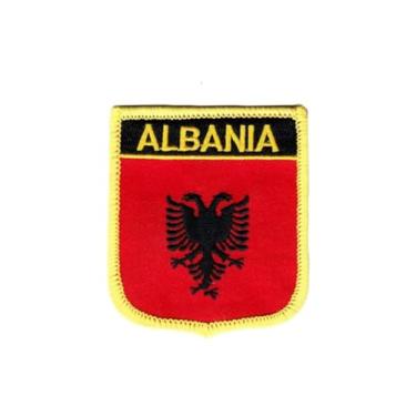 Imagem de Ruoming 1 PÇ Patch de bandeira da Albânia bordado com ferro ou costurado, tático, militar, nacional da Albânia (Albânia)