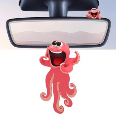 Imagem de Lindo enfeite de pingente de espelho retrovisor e tela de carro compatível com Tesla Model 3 Y X S Cybertruck Navigator Screen Decalque Decoração Interior Adesivo Acessórios (Polvo)