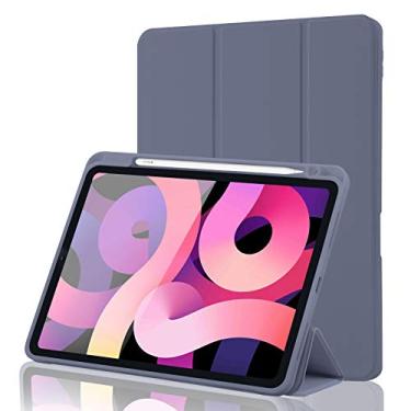 Imagem de Capa para iPad Air de 11 polegadas 2024 / Air 6ª 5ª 4ª geração 2022/2020 10,9 polegadas com suporte para lápis [proteção total + carregamento Apple 2nd Pencil e ativação automática/hibernação] Capa