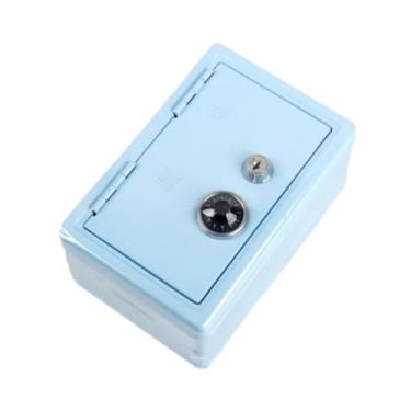 Imagem de Fancyes Cofrinho de ferro, caixa de economia de dinheiro, decoração de casa, recipiente, caixa de dinheiro, cofre, moedas, para inauguração de casa, mesa, Azul