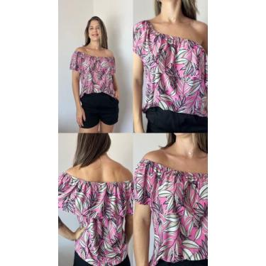 Imagem de Blusa Ciganinha Ombro a Ombro Versátil 4 Formas de Uso Malha Liganete 