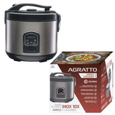 Imagem de Panela Elétrica Arroz e Legumes Visor Vidro Inox 220V Agratto 5958, 22