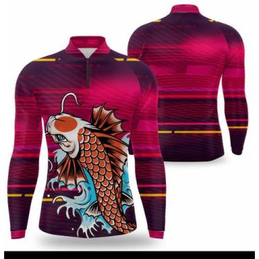 Imagem de Camisa Pesca Infantil COm proteção UV50 manga longa Camiseta pescaria 