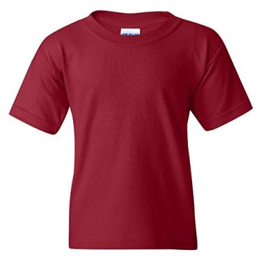 Imagem de Camiseta juvenil de algodão pesado Gildan, Maroon, Large