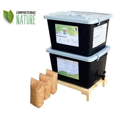 Imagem de Composteira Doméstica Minhocário 60l kit super econômico - Nature - Be