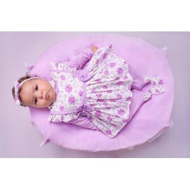 Imagem de Saída de Maternidade Menina Coleção Duda  04 Peças - Lc Baby, Lilás, P