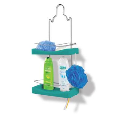 Imagem de Porta Shampoo Duplo Multiuso Turquesa N349 Banheiro - Niquelart
