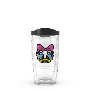 Imagem de Tervis Disney – Copo de viagem com isolamento térmico de parede dupla Simply Made in USA mantém as bebidas frias e quentes, 290 ml ondulado, margarida