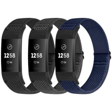 Imagem de Puhuite Pulseiras de substituição compatíveis com Fitbit Charge 2 para mulheres e homens, edição clássica e especial ajustáveis de nylon elástico para Fitbit Charge 2
