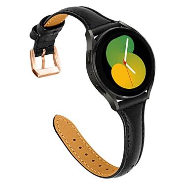 Imagem de Joyozy Pulseira de couro compatível com Samsung Galaxy Watch 5/4 de 40 mm e 44 mm, Active(40 mm)/2(40 mm) (44 mm), Pulseira fina elegante para Galaxy Watch 42 mm/Samsung Galaxy Watch 4 Classic/Watch 5 Pro de 45 mm