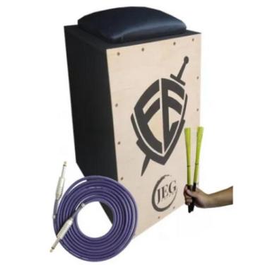 Imagem de Cajon JEG Elétrico + Cabo 4mts + 2 Vassourinha, Escudo