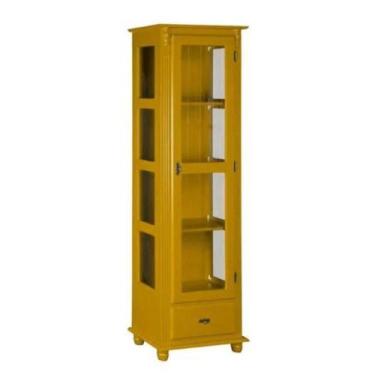 Imagem de Torre190x58cm- 1 Porta Vidro+1 Gaveta+ Prateleiras em Madeira c/Espelh