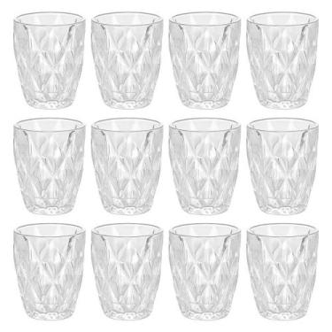 Imagem de Jogo de Copos de Vidro Diamond Transparente 270ml 12 peças - Lyor