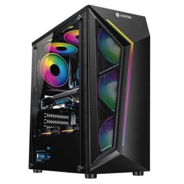 Imagem de Gabinete Gamer Hayom GB1713, Mid Tower, LED RGB, ATX, Lateral em Vidro