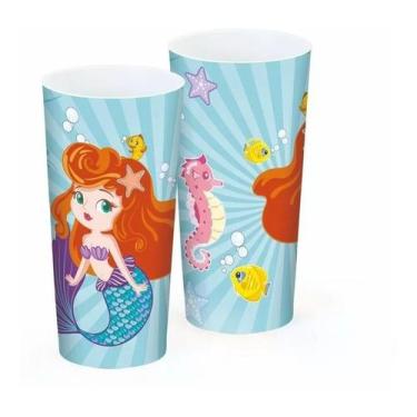 Imagem de Kit 6 Copo Plástico 350ml Infantil Tema Lembrancinha Enfeite - Revenda