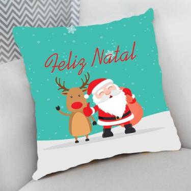Imagem de Almofada Decorativa Personalizado Natal Papai Noel na Neve - Deluzz