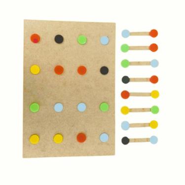 Imagem de Tabuleiro Com Pontos de Cores em Acrílico e MDF - AGV Criações