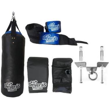 Imagem de Kit Saco de Pancadas Cheio 70 cm + Luva de Bater Saco + Bandagem Muay 