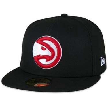 Imagem de Boné New Era 59fifty Atlanta Hawks Aba Reta Fitted Preto  masculino