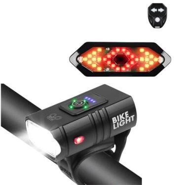 Imagem de Kit de Bike Lanterna Frontal + Sinalizador Traseiro com Seta Acessório