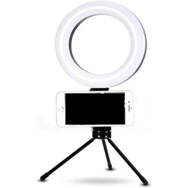 Imagem de Iluminador Ring Light De 6 Polegadas Estrutura Preto Luz LED 110V/220V
