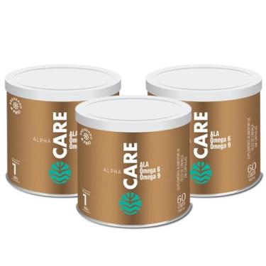 Imagem de 3x Alpha Care Óleo de Linhaça 1000mg Vital Âtman 60 Capsulas, Sem Sabo