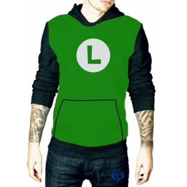 Imagem de Moletom Luigi masculino Super Mario Bros blusa Adulto - Alemark, P