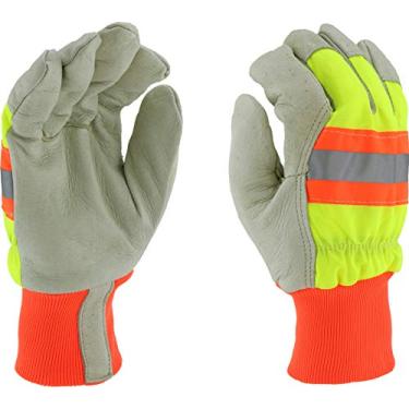 Imagem de West Chester HVY1555 Luvas de Palma de Couro de Porco de Alta Qualidade – [Pacote com 12] 2GG, Luvas Forradas Positherm com Punho de Malha