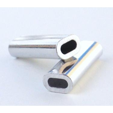 Imagem de Alumínio oval crimpagem mangas 2,0 mm x 18 mm - 100 peças tamanho E