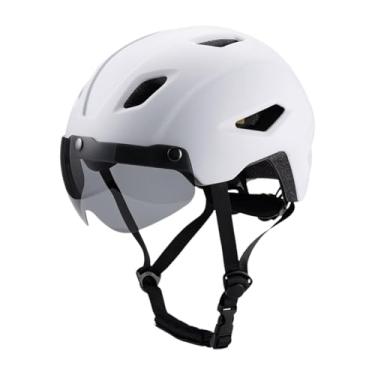 Imagem de Deevoka Capacete de bicicleta infantil, equipamento para boné, acessórios, capacete de ciclismo, com para- para atividades ao ar livre, mountain bike, Branco