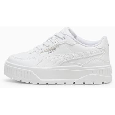 Imagem de PUMA Tênis infantil unissex Karmen Ii Idol (criança pequena), Puma Branco/PUMA Branco/PUMA Prata, 13 Little Kid