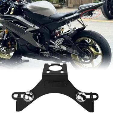 Imagem de Midimttop Suporte de placa de licença de motocicleta de aço inoxidável para eliminador de para-lama adequado para acessórios Ya&ma&ha YZF-R6 YZF R6 YZFR6 2006-2016